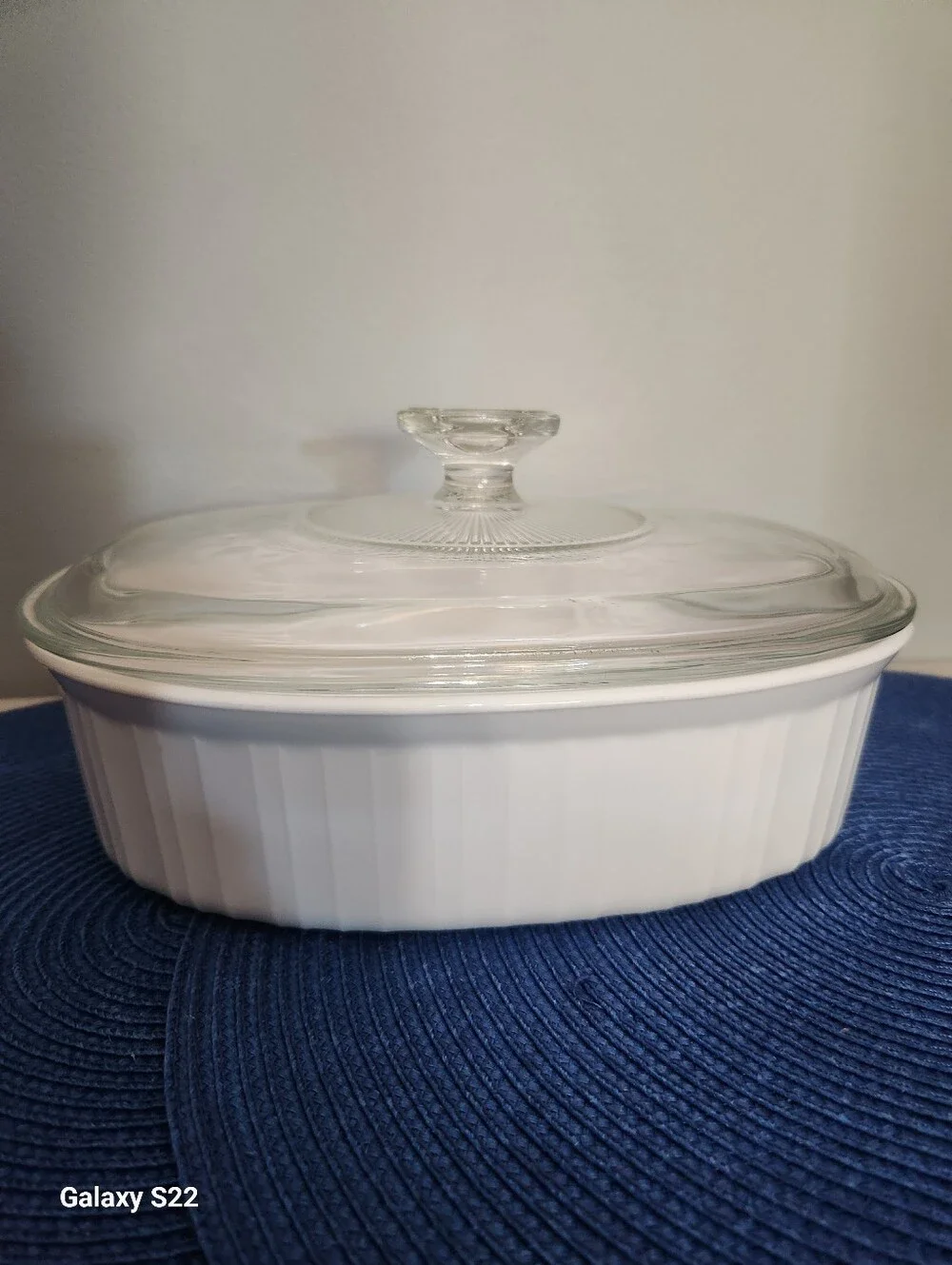 Corningware French White Pyroceram  Dish F 12 B & Lid F 12 C